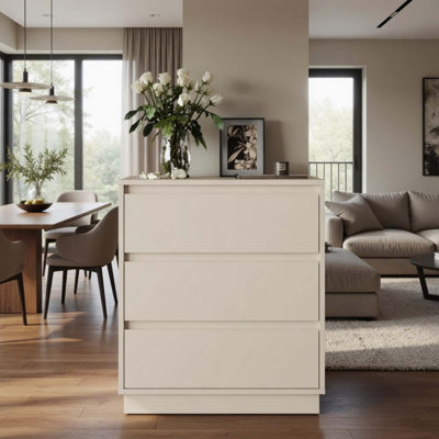 Ensemble de table de chevet moderne à 3 tiroirs avec rangement spacieux