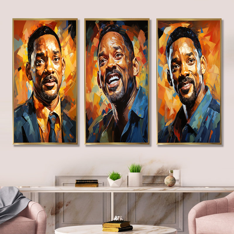 Sapphire Smith Portrait Popart, Cadre flottant doré, H 40 po x l 60 po