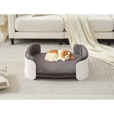 Lit de chat de style scandinave, canapé pour animaux de compagnie pour chats d'intérieur PP Mobilier d'intérieur pour animaux de compagnie Lits pour chats surélevés avec housse de matelas amovible