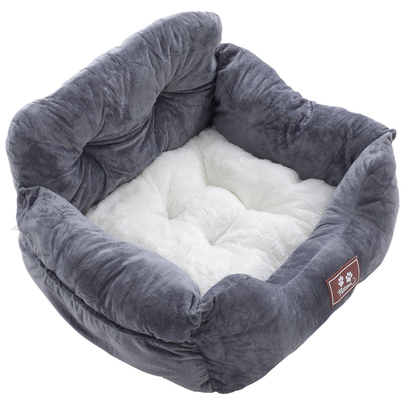 Bolster Cushion Fleece Pet Bed Dog Nest