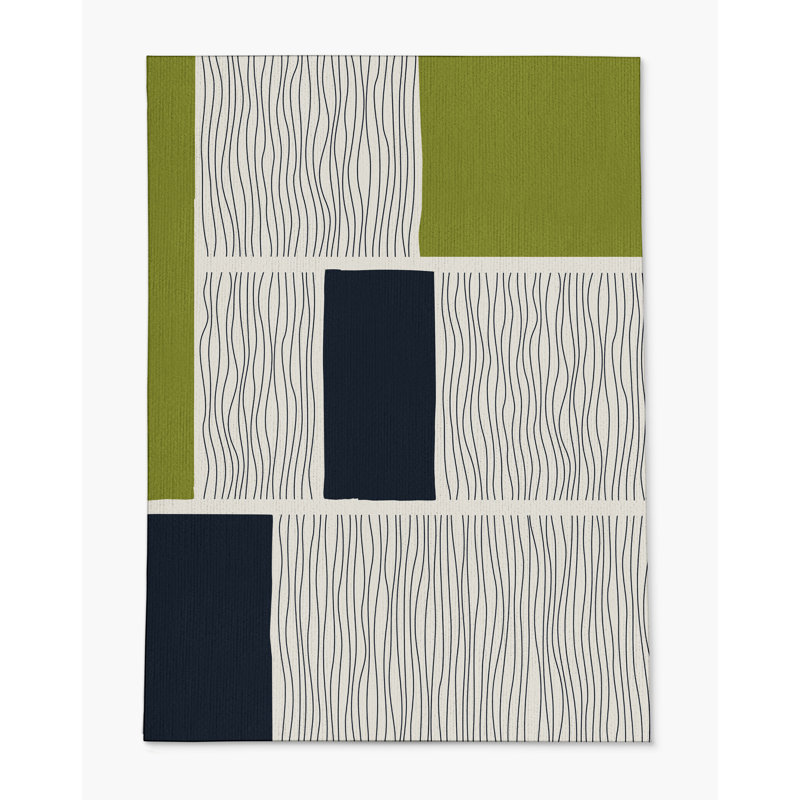 Tapis de chaise rectangulaire Rapu, Chartreuse, L 36 po x L 60 po