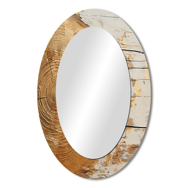 Abstrait or abstrait gracieux Woodland - miroir mural moderne, 36 po x 24 po