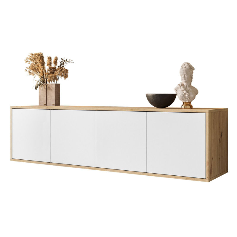 Unfinished TV Stand for TVs up to 42", Artisan Oak/White