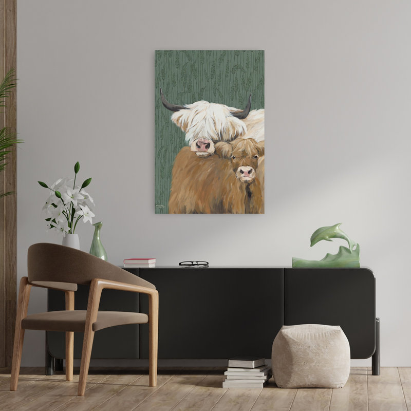 Bonnie and Her Bairn, art contemporain de la vache, H 36 po x l 24 po