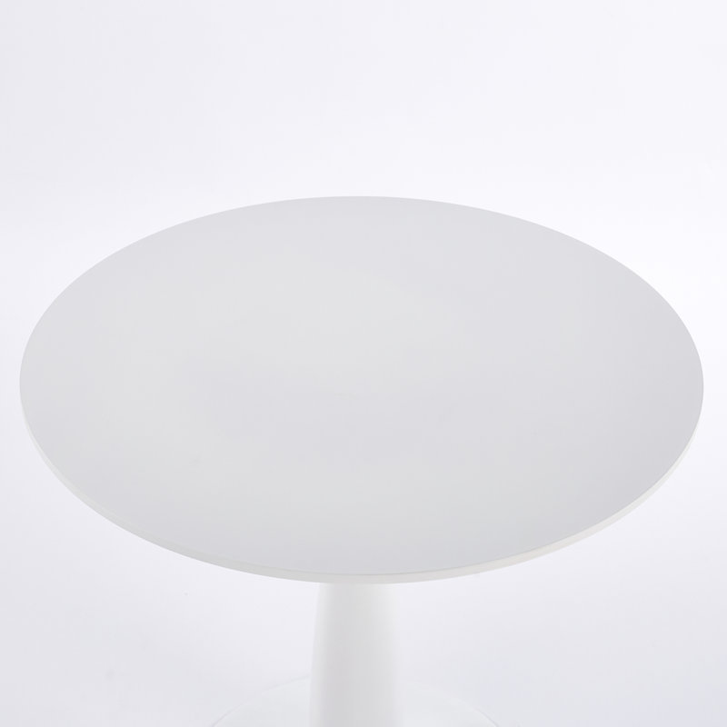 Table de salle à manger multifonctionnelle moderne de 31,5 pouces avec plateau en MDF blanc, style Mid-Century pour la cuisine et le salon
