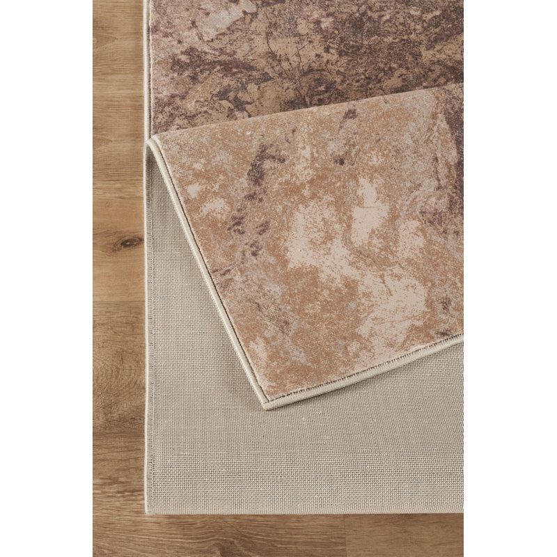 Edgin Abstract Marble  Gold Area Rug, 5'3"x7'3"