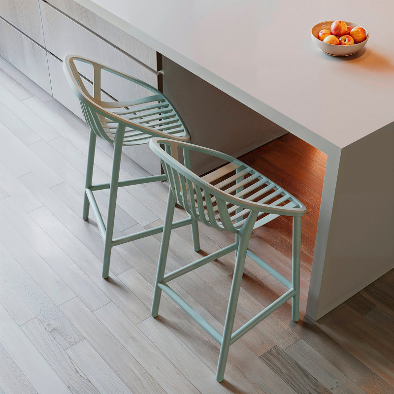 Bini Medium Stool, Greenish Grey, 25.79" Seat Height
