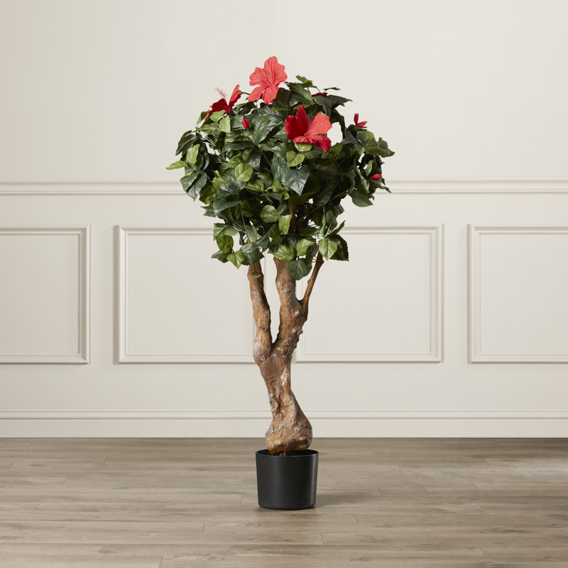 Alkis 48-Inch Hibiscus Artificial Plant, Pink