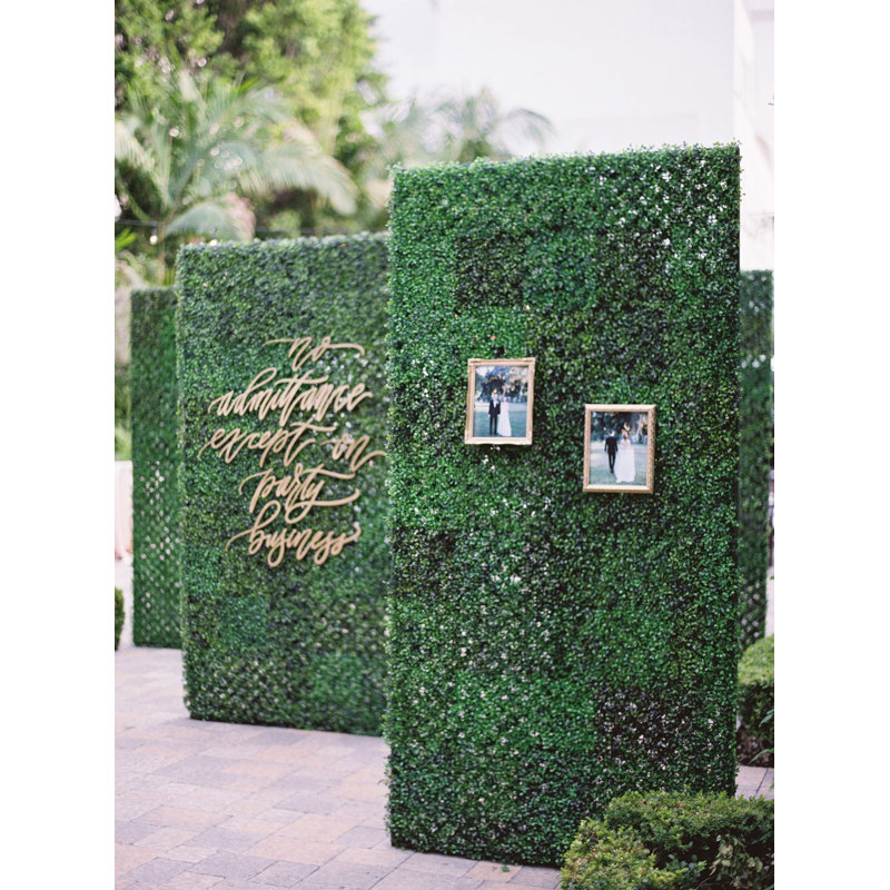 304.8cm Faux Boxwood Hedge Roll Dark Green, 1