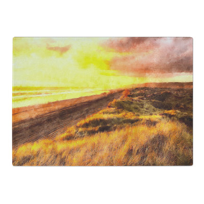 Tempered Glass Over a Beach in New Zealand Chopping Board