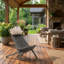 Chaise longue pliante d'extérieur Lashawn en bois d'acacia - Gris vieilli-2095246258-2095246257