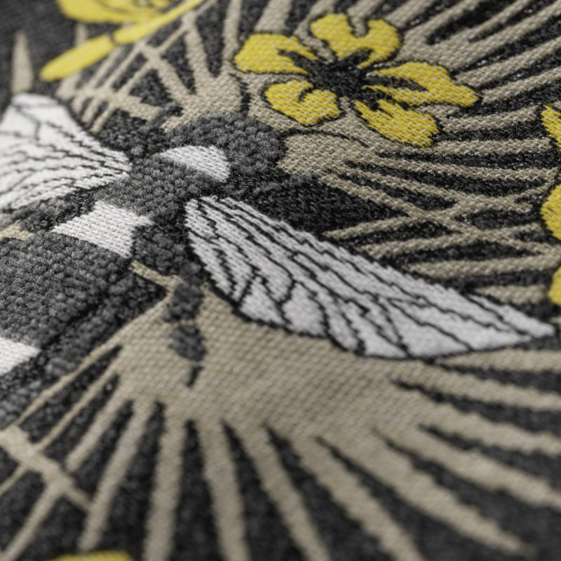 Cultivate Sunbrella® Throw Square Indoor/Outdoor Pillow Cover & Insert by Elaine Smith, Honey Bee