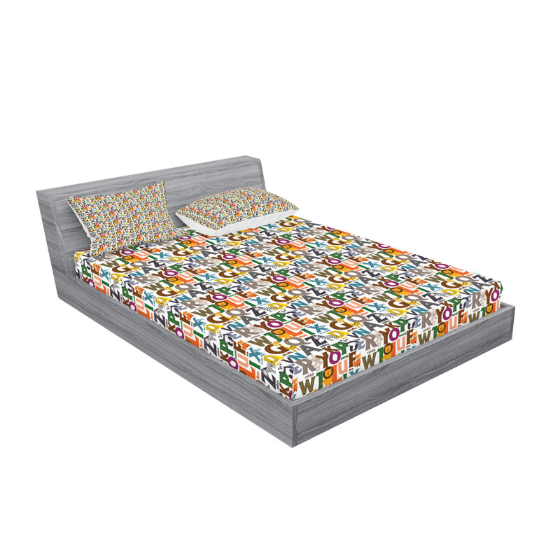Multicolore drap-housse et coussin décoratif Ambesonne, Ensemble de draps pour très grand lit californien
