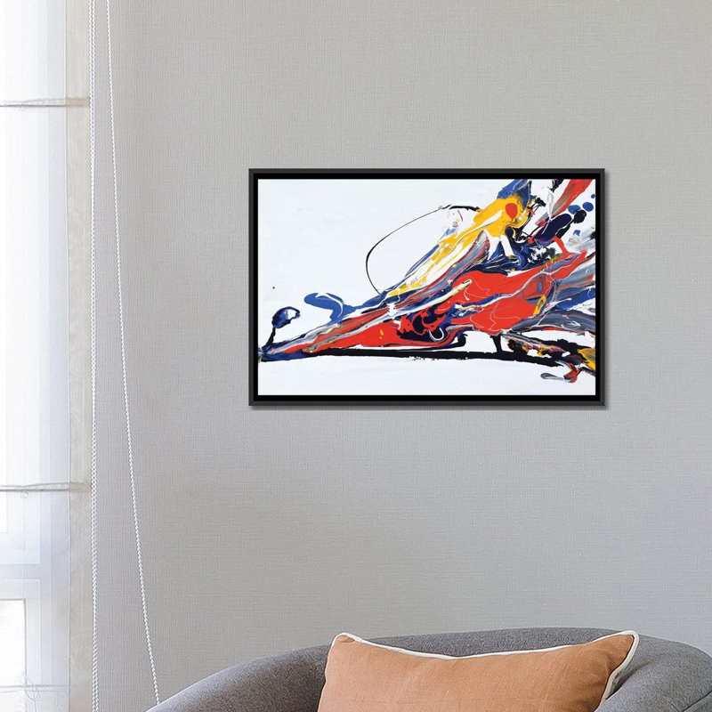 Color splash, reproduction d’art sur toile tendue, H 18 po x l 26 po x P 1,5 po, Toile encadrée noire, Pas de tapis