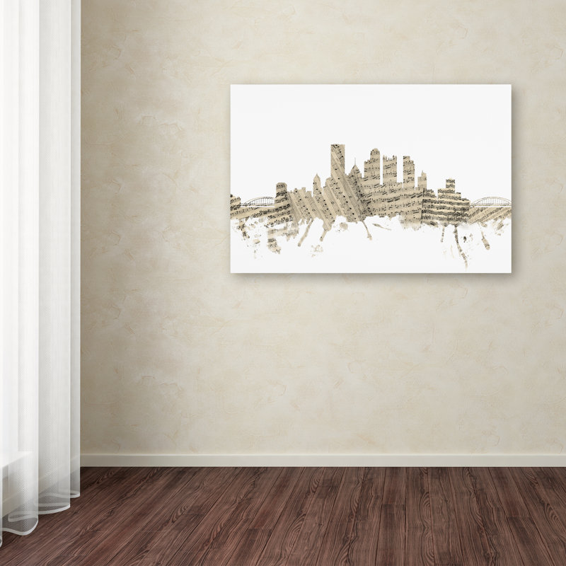 « pittsburgh horizon sheet music », impression sur toile tendue, H 30 po x l 47 po x P 2 po