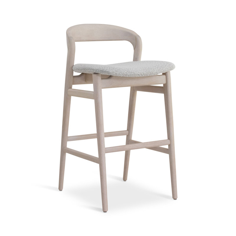 Tabouret de bar et de comptoir Anela, Tabouret de bar (hauteur d'assise de 29,25 po), Boucle artisanale performance glacis