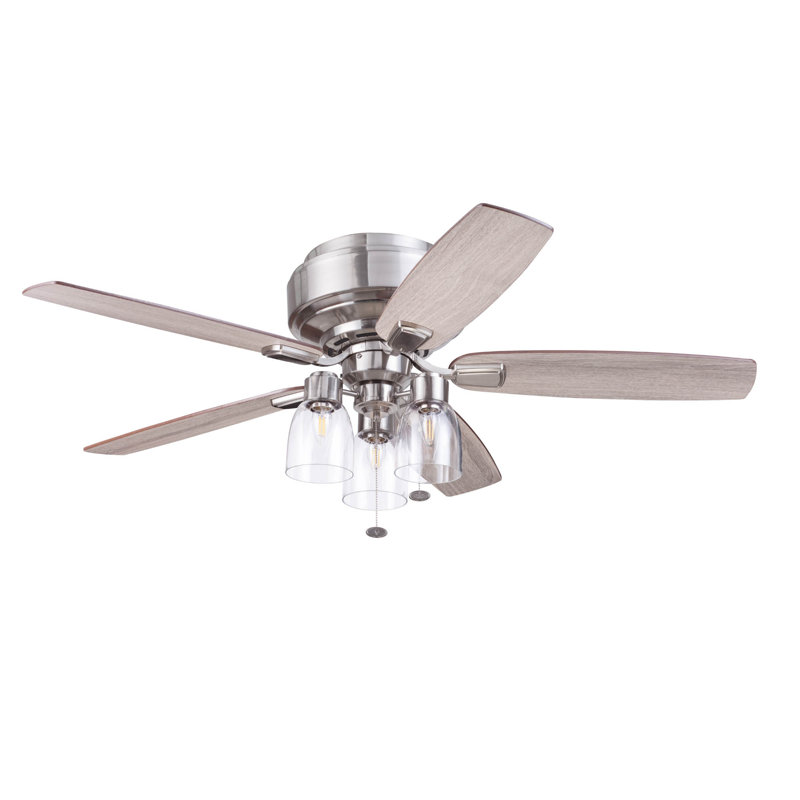 Magonia 52'' Ceiling Fan with LED Lights, Brushed Nickel with Gray Oak Blades