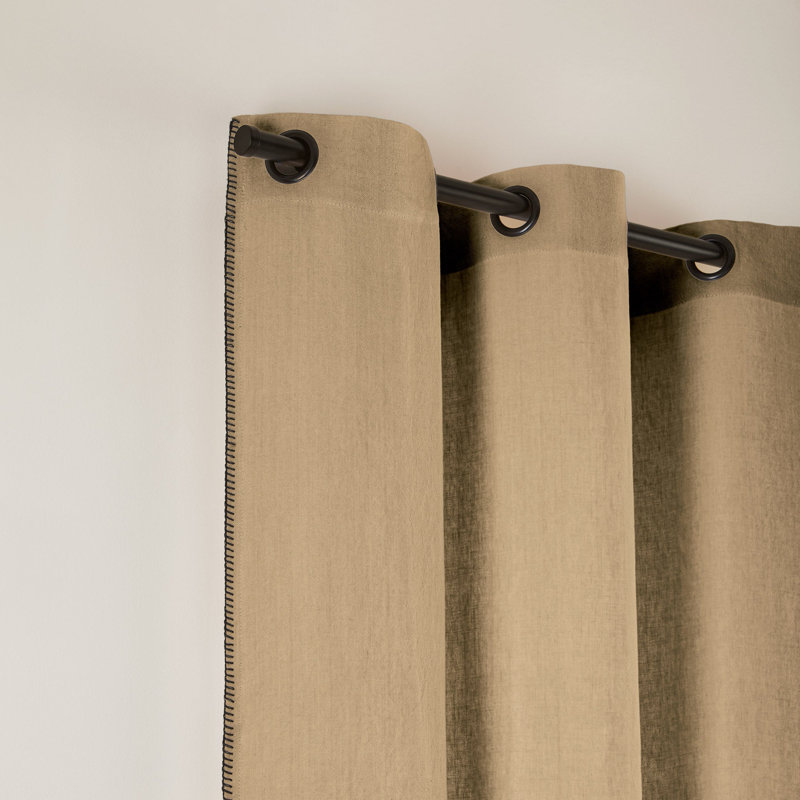 Nino Linen Curtain Single Panel, 135 x 280cm, Brown