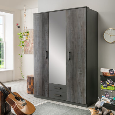 Griffis 3 Door Wood Wardrobe