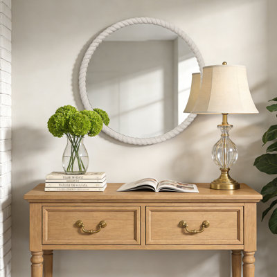 Miroir rond en bois
