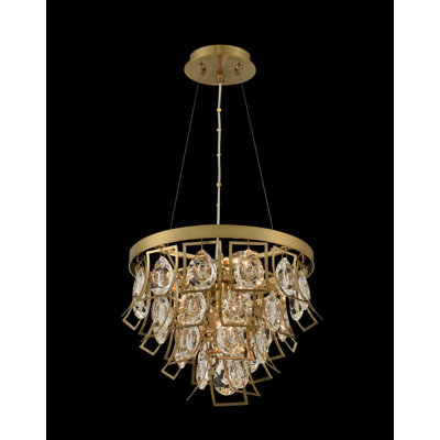Carmella 4 LT Brushed Brass/Clear Pendant Allegri