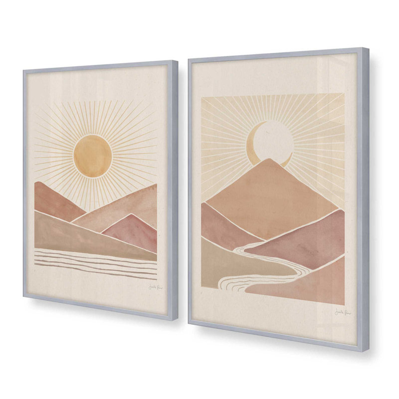 Ensemble de 2 pièces 2 pièces "Sunrise, Cadre en chrome poli, H 11,25 po x l 9,25 po