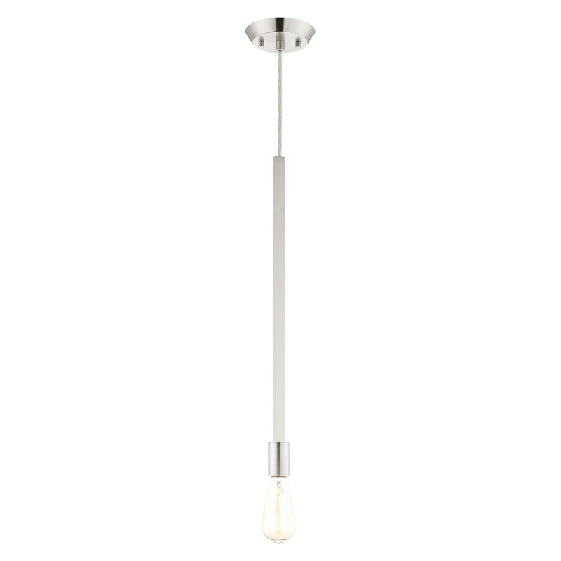 Luminaire suspendu à 1 lumière Adriano, Nickel brossé