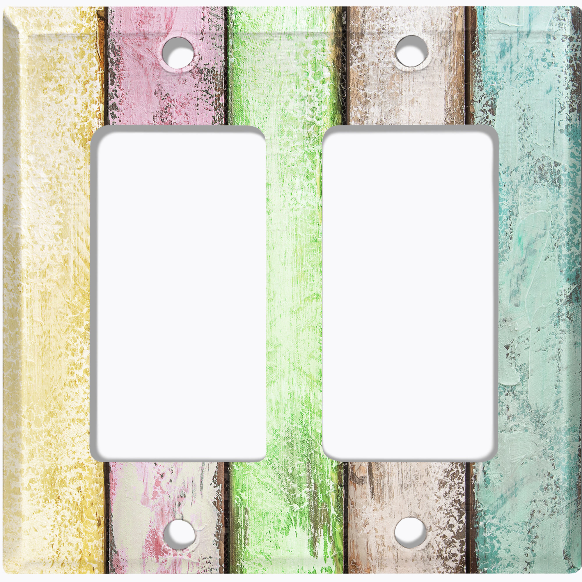 WorldAcc Pastel Fence Vertical 2-Gang Rocker Wall Plate | Wayfair
