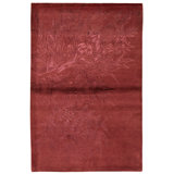 Hand Knotted Wool Area Rug in Red