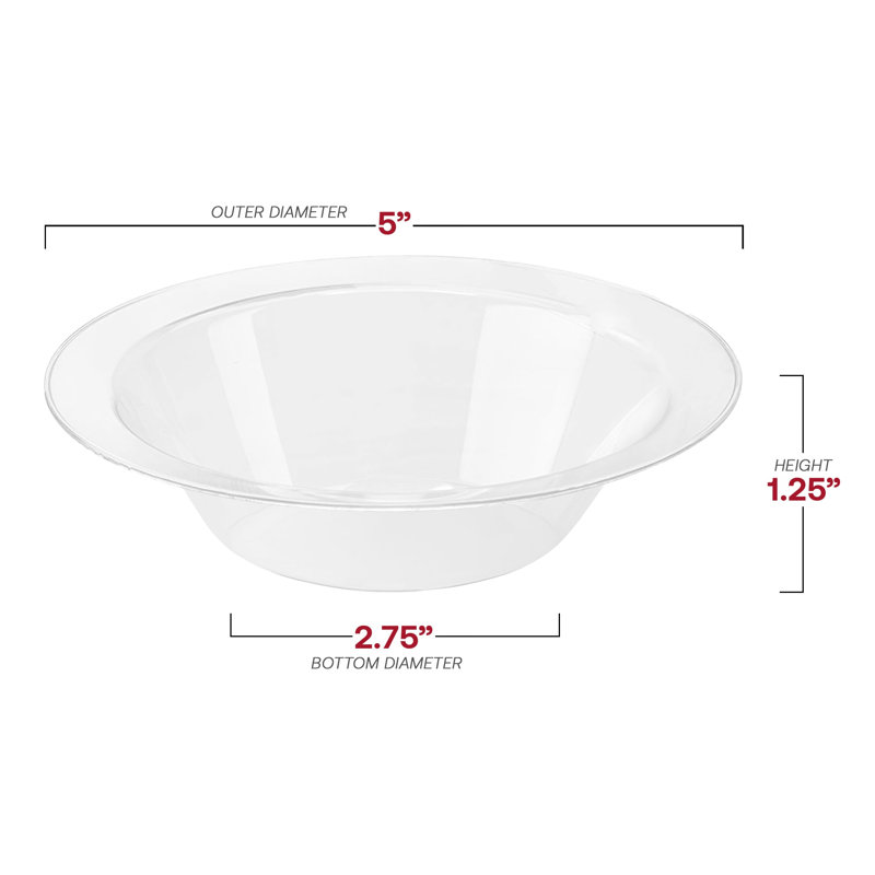 Bols à dessert ronds en plastique transparent économique (150 ml) - 120 bols