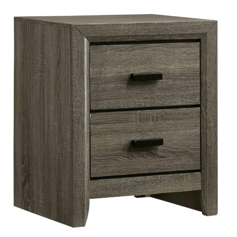 Quillan Distressed Gray 2 Drawers 23.63In. W Nightstand