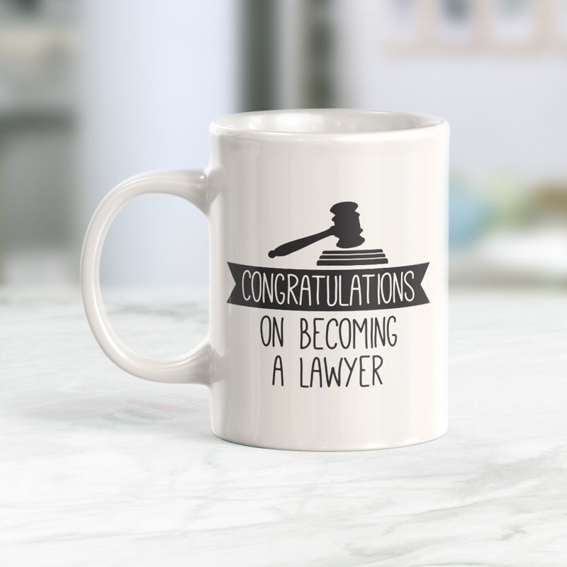 Grande tasse à café Dale, 11 oz, « Congratulations On Becoming Lawyer »