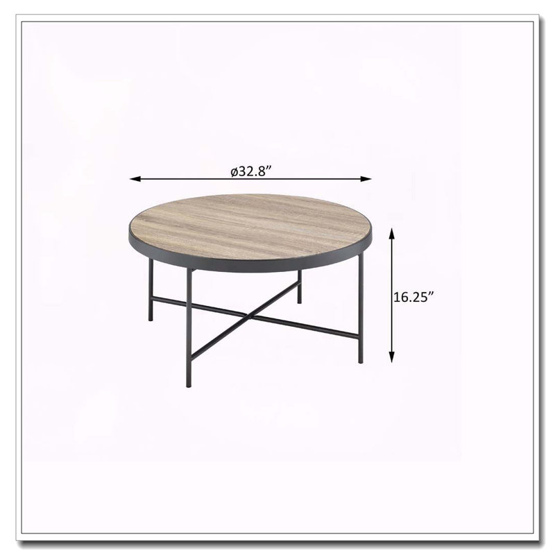 Weathered Grey Oak And Black Coffee Table