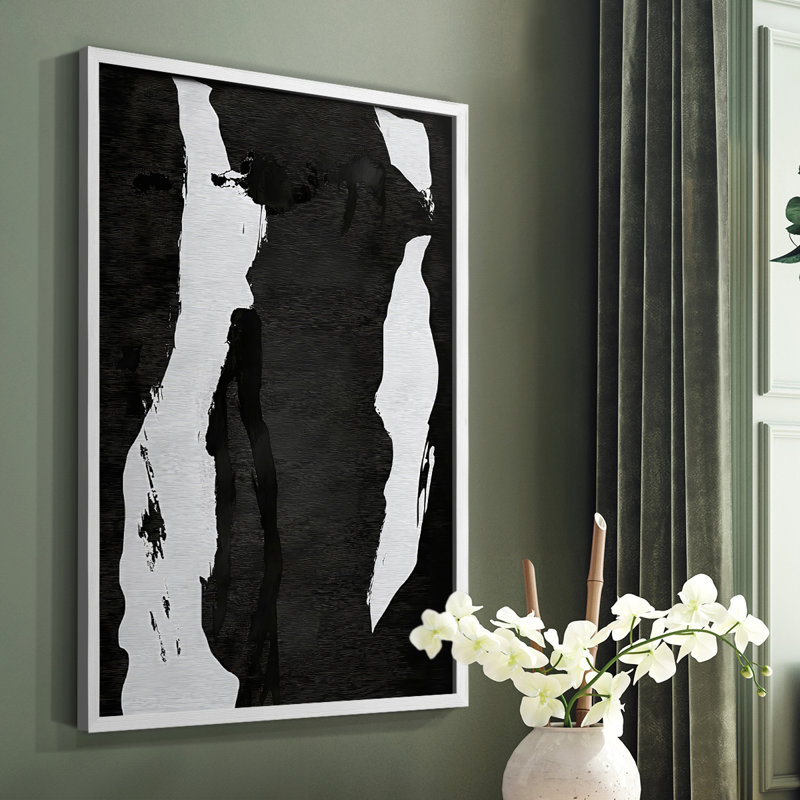 Abstrait, encadré, reproduction encadrée, H 10 po x l 8 po, Blanc