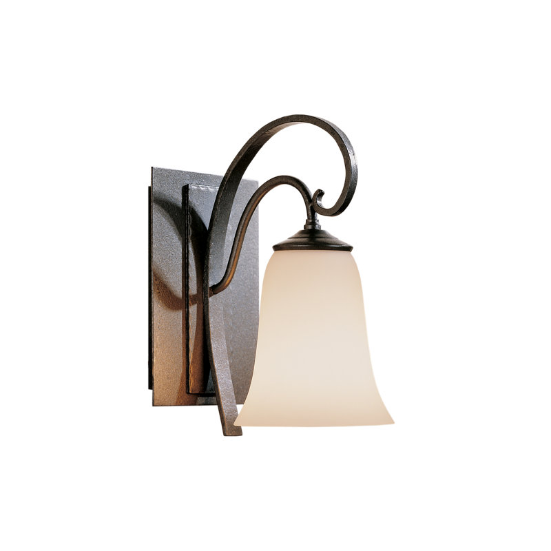 Scroll Sconce - Opal Glass, Natural Iron