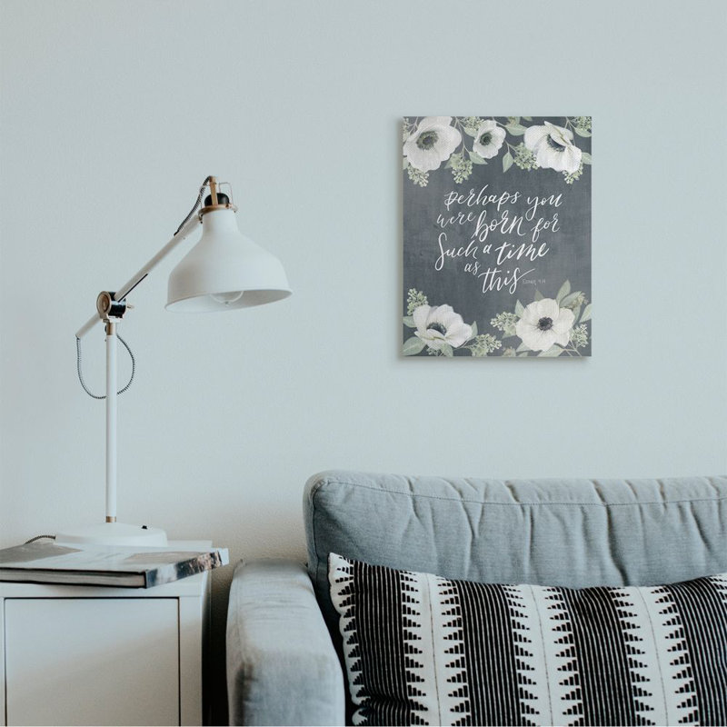 «Born For Tel Time as This Spiritual Floral Proverb» par House Fenway, reproduction d'art textuel, H 20 po x l 16 po x 1,5 po