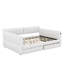 Grand lit plateforme tapissier avec port USB et tiroirs-145086369