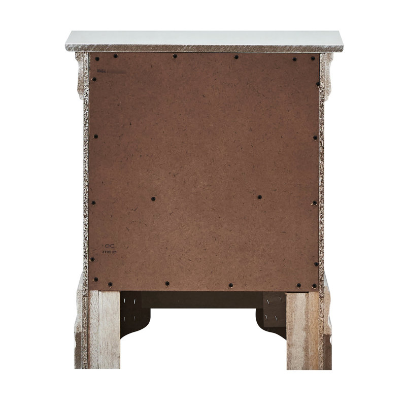 Superbe table de chevet en champagne argenté - sans assemblage, 2 tiroirs de rangement, tiroirs au fini charmant, rehausse le décor