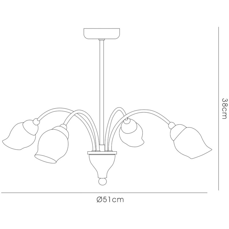 Kissinger 4 - Light Shaded Chandelier, Antique Brass