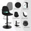 Marcien Swivel Upholstered and Velvet Adjustable Height Bar Stool with Iron Frame-1315231614
