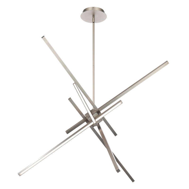 5- Light Sputnik Sphere LED Chandelier, 29", Brushed Nickel