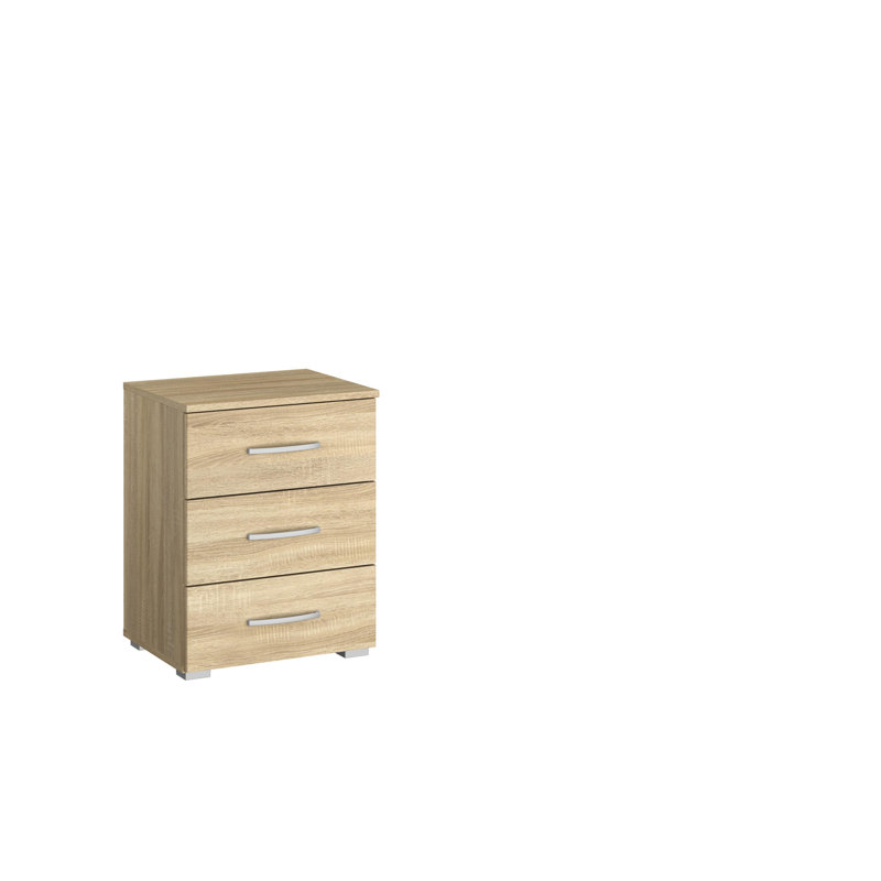Aditio 3 Drawer Bedside Table, Sonoma oak