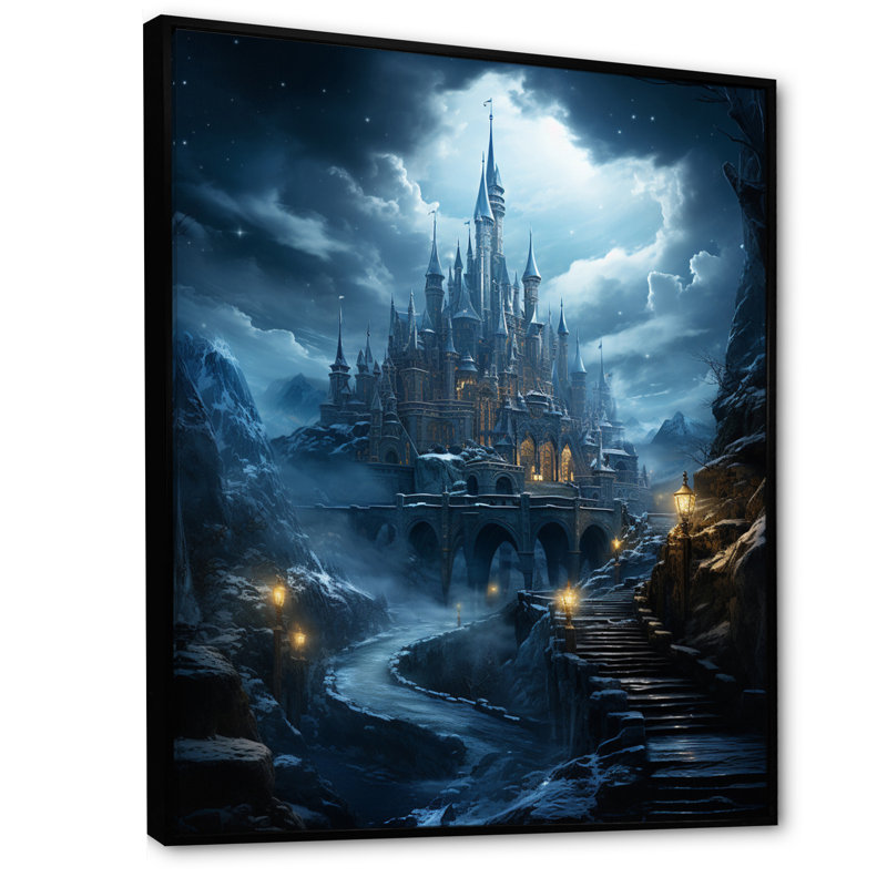 «Lemmie Castles Enchanted Twilight II», reproduction sur toile, H 20 po x l 12 po x P 1 po, Cadre flottant noir