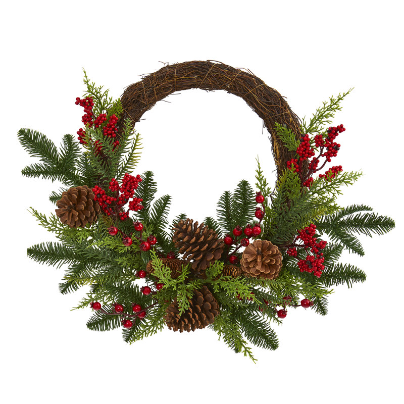 Faux Mixed Assortment Twig 22'' Wreath