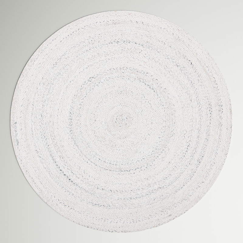 Tapis ivoire tressé à la main Kediri, Rond 5 pi