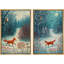 Hiver, impression sur toile encadrée, ensemble de 2 décorations murales de Noël-118759376-118759374