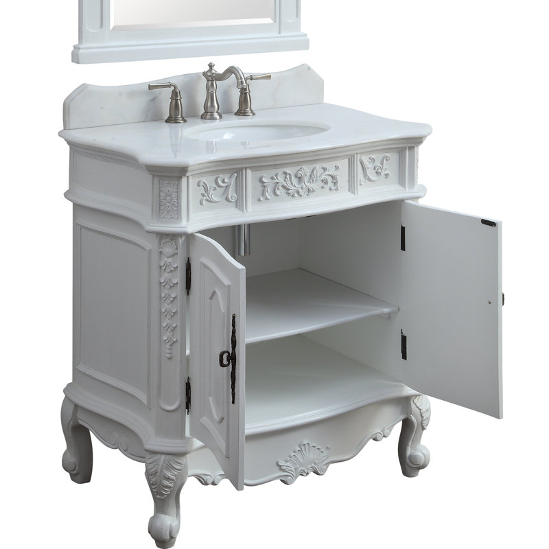 Ensemble de meuble-lavabo simple 34 po Aticus, Blanc antique