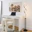 Lampe de table et spirale moderne 2 en 1 à DEL de 40 à 60 po Embrace avec finition noire, hauteur réglable et gradateur à 3 voies intégré-144257925