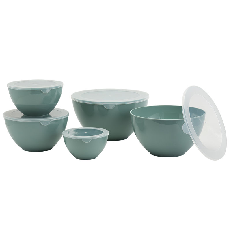 Basic Essentials 10pc Mixing Bowl Set with Lids, Green