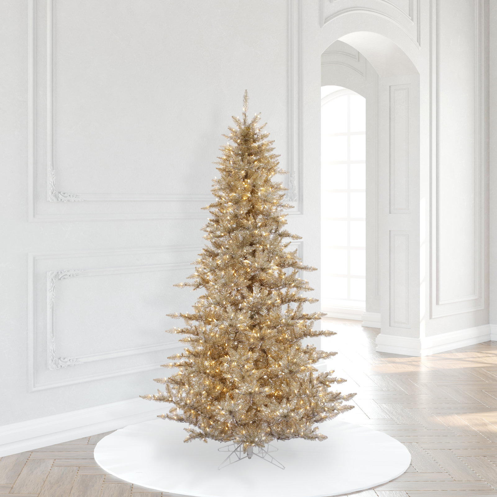 Champagne Fir 12' Pre-Lit Fir Christmas Tree, 5.5'